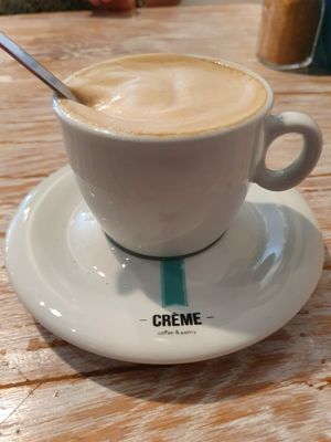 Cappucino with cocos milk at Creme Coffee and Pastry in Den Bosch