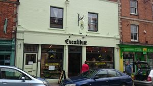 Outside view at Excalibur Cafe in Glastonbury
