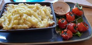 Vegan Cottage pie at Excalibur Cafe in Glastonbury