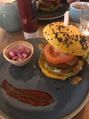 Exaliburger  at Excalibur Cafe in Glastonbury