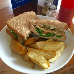 Chickn, stuffing and mayo sandwich at The Peacock in Nottingham