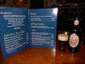 The Peacock menu (Dec-2016) at The Peacock in Nottingham