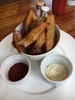 Chips with dips.  at The Peacock in Nottingham