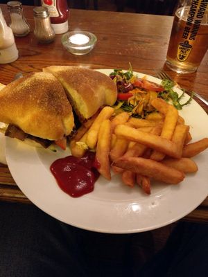 steak and Onion Sandwich at The Peacock in Nottingham