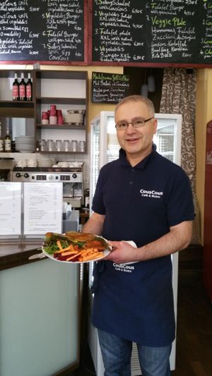 Gabriel is the most friendly waiter in all of Berlin .. I´m sure! at Couscous in Berlin