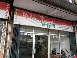 outside at Indo Vegan in Jakarta