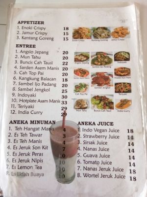menu page 1 at Indo Vegan in Jakarta