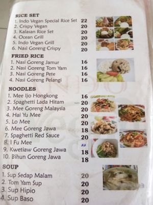menu page 2 at Indo Vegan in Jakarta