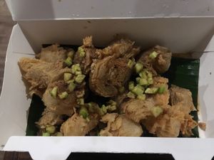 Pempek vegan at Indo Vegan in Jakarta