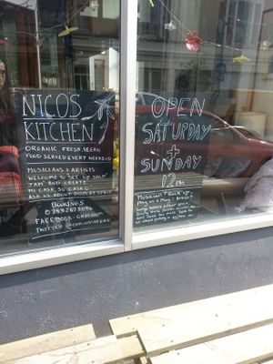 Nico's Kitchen Front window at Nico's Kitchen and Lounge in Hastings