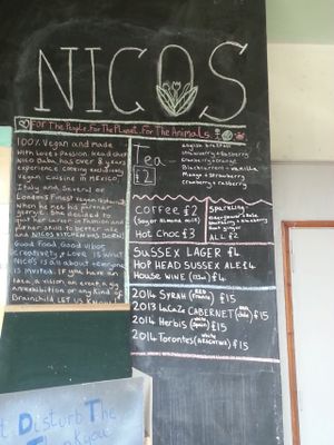 Nico's Kitchen, Menu board  behind counter at Nico's Kitchen and Lounge in Hastings
