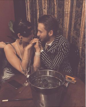 Couple enjoying food and wine on new years eve at Nico's Kitchen and Lounge in Hastings