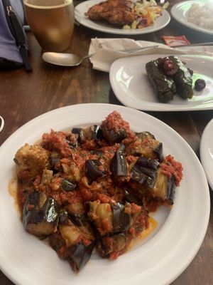 Eggplant in tomato sauce at Galata Kitchen in Istanbul