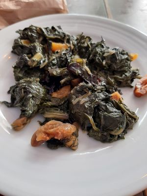Sort of wild spinach with dried fruits at Galata Kitchen in Istanbul