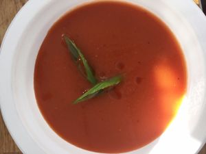 Hickory smoked tomato soup at A Broken Angel - Food Cart + Catering in Bend