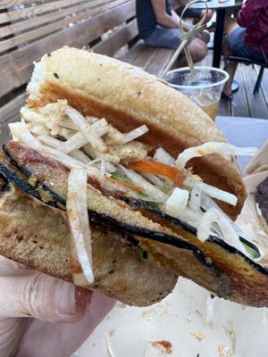 Eggplant Po’boy   at A Broken Angel - Food Cart + Catering in Bend