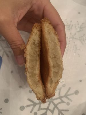 The vegan gevulde koek filling. at Het Zaanse Bakkertje / Dutch Vegan Bakery in Zaandijk