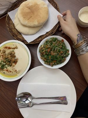 My favorite - hummus and tabbouleh at Hummus Elijah in Makati