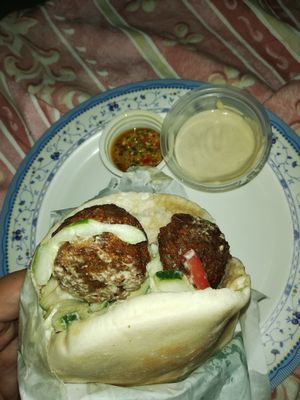 Needs onions for that extra bite. at Hummus Elijah in Makati