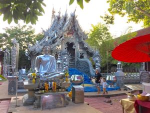 Be sure to visit the stunning silver temple only 50m away.  at Pink House Garden in Chiang Mai