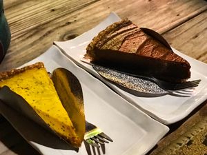 vegan cake at Pink House Garden in Chiang Mai