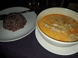 Massaman with Brown Rice at Pink House Garden in Chiang Mai
