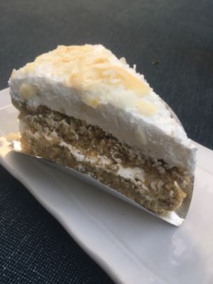 Vegan GF coconut cake  at Pink House Garden in Chiang Mai