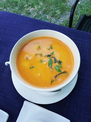 Red Curry Soup 75thb at Pink House Garden in Chiang Mai