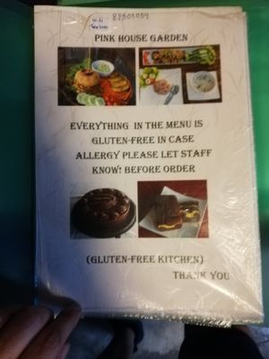 Menu at Pink House Garden in Chiang Mai