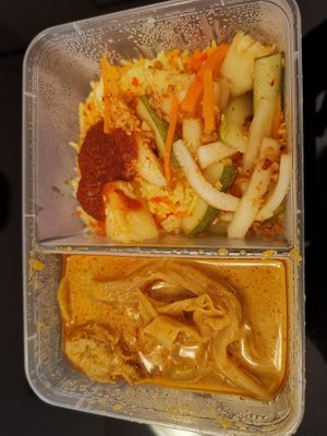 Mutton Biryani set - The freshest ingredients, and they give a lot even including some raisins. The rice is light and fluffy, cooked to perfection, just like everything else.  at Shi Song Vegetarian 实颂素食 in West Singapore