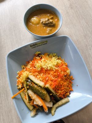 Nasi Briyani is nice too, strong fragrant coconut milk in the curry. at Shi Song Vegetarian 实颂素食 in West Singapore