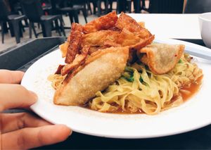 Dumpling noodles at Shi Song Vegetarian 实颂素食 in West Singapore