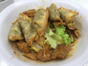 Dumpling noodles at Shi Song Vegetarian 实颂素食 in West Singapore