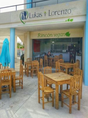 outside at Lukas and Lorenzo Rincon Vegano in Puerto Morelos