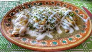 enchiladas at Lukas and Lorenzo Rincon Vegano in Puerto Morelos