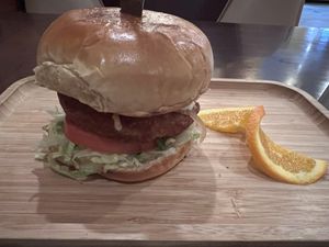 Chicken burger   at Green Leaves in Los Angeles