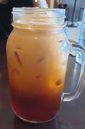 Thai iced tea at Green Leaves in Los Angeles