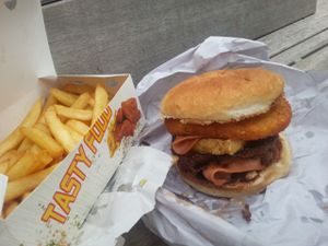 A vegan burger from the Burgerie. at The Burgerie in Auckland