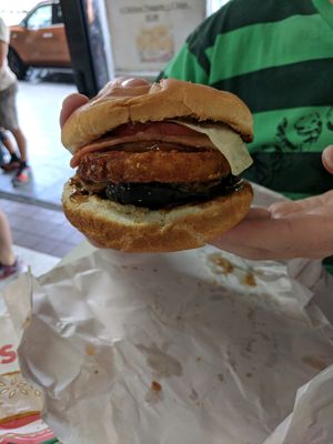 tower burger at The Burgerie in Auckland