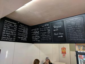 blackboard menu at The Burgerie in Auckland