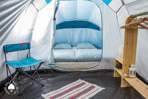 Tents at Vegan Surf Camp in Moliets