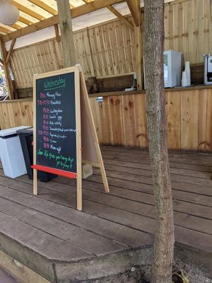 Daily board of activities at Vegan Surf Camp in Moliets