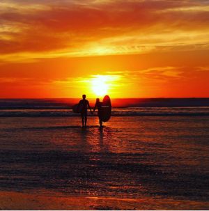 Sunset Surf at Vegan Surf Camp in Moliets