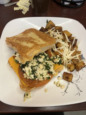 Vegan Mack’s Mack  at The Purple Rooster Cafe in Attleboro