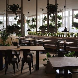The interior of Green Cafe at Green Cafe in Rostov-on-don