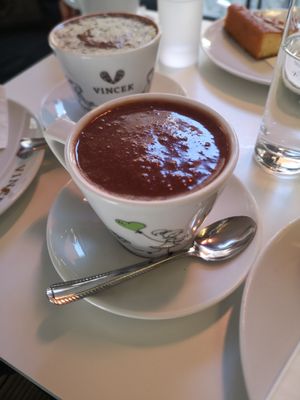 Hot chocolate at Vis a Vis Vincek Cake and Ice Cream in Zagreb