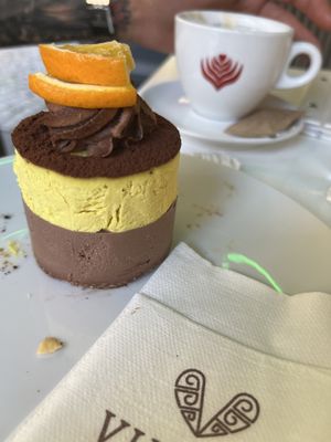 Raw orange-chocolate cake   at Vis a Vis Vincek Cake and Ice Cream in Zagreb