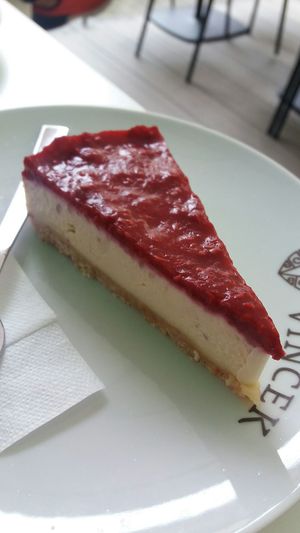 Vegan cheesecake at Vis a Vis Vincek Cake and Ice Cream in Zagreb