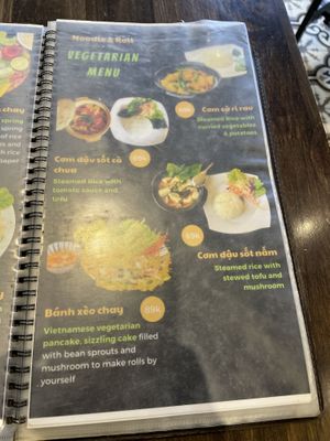 Menu  at Noodle & Roll in Hanoi