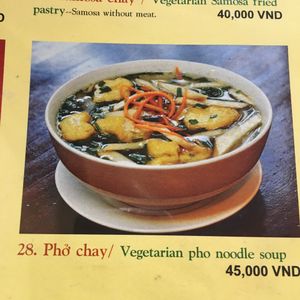 veggie pho at Noodle & Roll in Hanoi